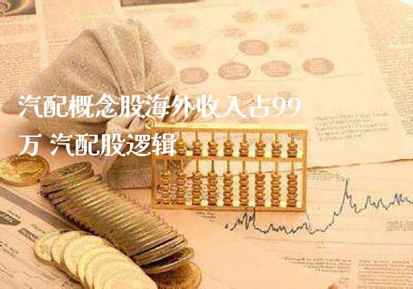 汽配概念股海外收入占99万 汽配股逻辑_https://www.xmqjcw.com_股票投资_第1张