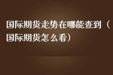 国际期货走势在哪能查到（国际期货怎么看）_https://www.xmqjcw.com_期货行情_第1张