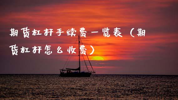 期货杠杆手续费一览表（期货杠杆怎么收费）_https://www.xmqjcw.com_期货直播室_第1张
