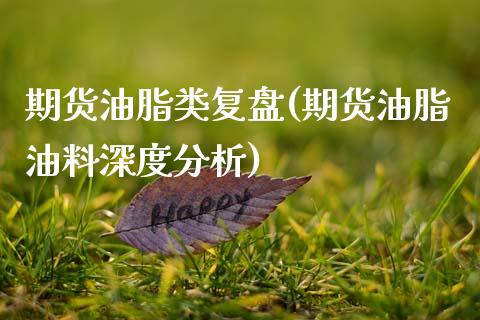 期货油脂类复盘(期货油脂油料深度分析)_https://www.xmqjcw.com_期货百科_第1张