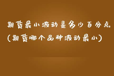期货最小波动是多少百分点(期货哪个品种波动最小)_https://www.xmqjcw.com_期货百科_第1张