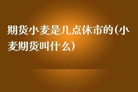 期货小麦是几点休市的(小麦期货叫什么)_https://www.xmqjcw.com_期货百科_第1张