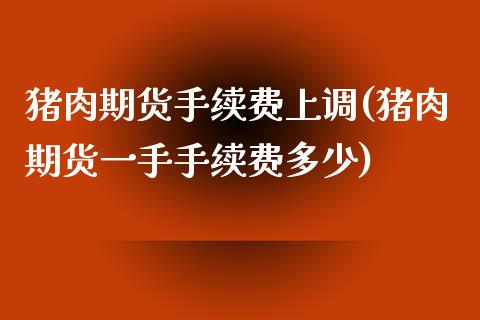 猪肉期货手续费上调(猪肉期货一手手续费多少)_https://www.xmqjcw.com_期货百科_第1张