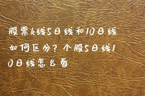 股票k线5日线和10日线如何区分? 个股5日线10日线怎么看_https://www.xmqjcw.com_股票投资_第1张