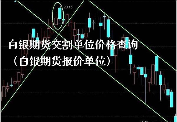 白银期货交割单位价格查询（白银期货报价单位）_https://www.xmqjcw.com_期货行情_第1张