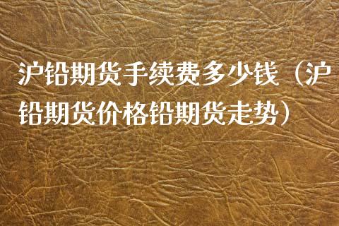 沪铅期货手续费多少钱（沪铅期货价格铅期货走势）_https://www.xmqjcw.com_期货投资_第1张