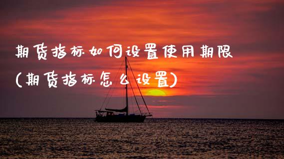 期货指标如何设置使用期限(期货指标怎么设置)_https://www.xmqjcw.com_期货百科_第1张