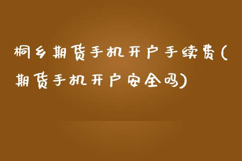 桐乡期货手机开户手续费(期货手机开户安全吗)_https://www.xmqjcw.com_期货投资_第1张
