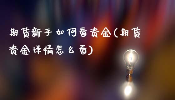 期货新手如何看资金(期货资金详情怎么看)_https://www.xmqjcw.com_期货百科_第1张