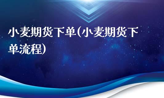 小麦期货下单(小麦期货下单流程)_https://www.xmqjcw.com_期货开户_第1张