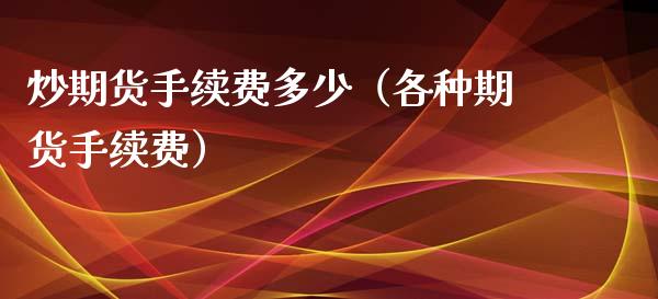 炒期货手续费多少（各种期货手续费）_https://www.xmqjcw.com_期货行情_第1张