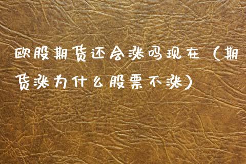 欧股期货还会涨吗现在（期货涨为什么股票不涨）_https://www.xmqjcw.com_期货投资_第1张