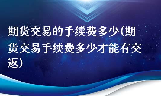 期货交易的手续费多少(期货交易手续费多少才能有交返)_https://www.xmqjcw.com_期货百科_第1张