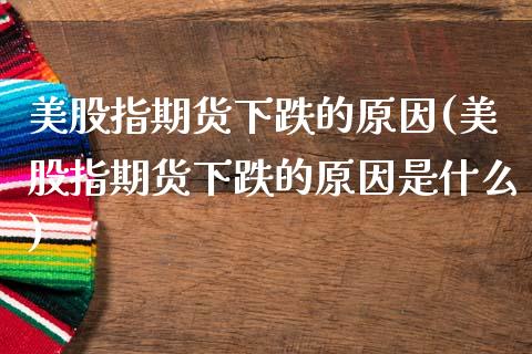 美股指期货下跌的原因(美股指期货下跌的原因是什么)_https://www.xmqjcw.com_期货直播室_第1张