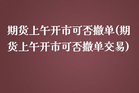 期货上午开市可否撤单(期货上午开市可否撤单交易)_https://www.xmqjcw.com_期货直播室_第1张