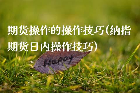 期货操作的操作技巧(纳指期货日内操作技巧)_https://www.xmqjcw.com_期货直播室_第1张