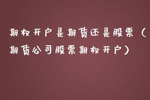 期权开户是期货还是股票（期货公司股票期权开户）_https://www.xmqjcw.com_期货投资_第1张