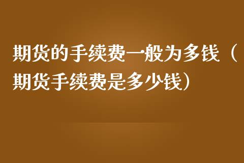期货的手续费一般为多钱（期货手续费是多少钱）_https://www.xmqjcw.com_期货投资_第1张