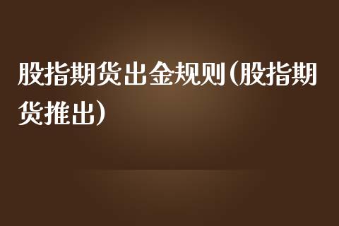 股指期货出金规则(股指期货推出)_https://www.xmqjcw.com_期货行情_第1张