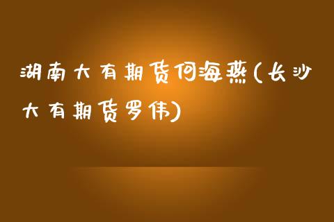 湖南大有期货何海燕(长沙大有期货罗伟)_https://www.xmqjcw.com_股票投资_第1张