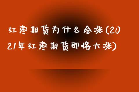红枣期货为什么会涨(2021年红枣期货即将大涨)_https://www.xmqjcw.com_期货百科_第1张