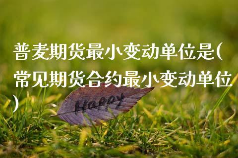 普麦期货最小变动单位是(常见期货合约最小变动单位)_https://www.xmqjcw.com_期货开户_第1张