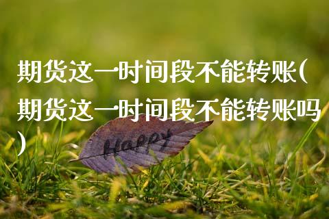 期货这一时间段不能转账(期货这一时间段不能转账吗)_https://www.xmqjcw.com_期货投资_第1张