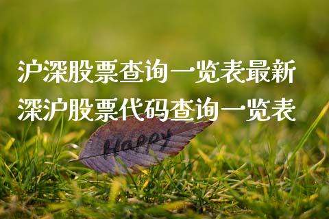 沪深股票查询一览表最新 深沪股票代码查询一览表_https://www.xmqjcw.com_股票投资_第1张