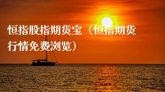 恒指股指期货宝（恒指期货行情免费浏览）_https://www.xmqjcw.com_期货行情_第1张