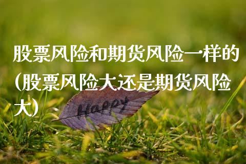 股票风险和期货风险一样的(股票风险大还是期货风险大)_https://www.xmqjcw.com_期货行情_第1张
