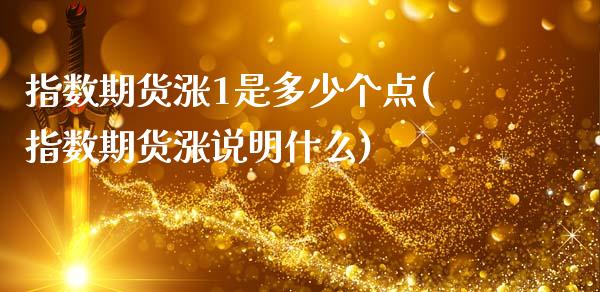指数期货涨1是多少个点(指数期货涨说明什么)_https://www.xmqjcw.com_期货百科_第1张