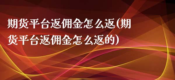 期货平台返佣金怎么返(期货平台返佣金怎么返的)_https://www.xmqjcw.com_期货投资_第1张