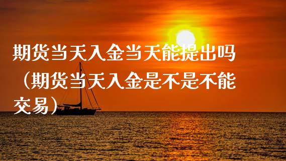 期货当天入金当天能提出吗（期货当天入金是不是不能交易）_https://www.xmqjcw.com_期货行情_第1张