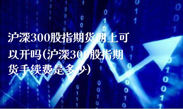 沪深300股指期货网上可以开吗(沪深300股指期货手续费是多少)_https://www.xmqjcw.com_期货百科_第1张