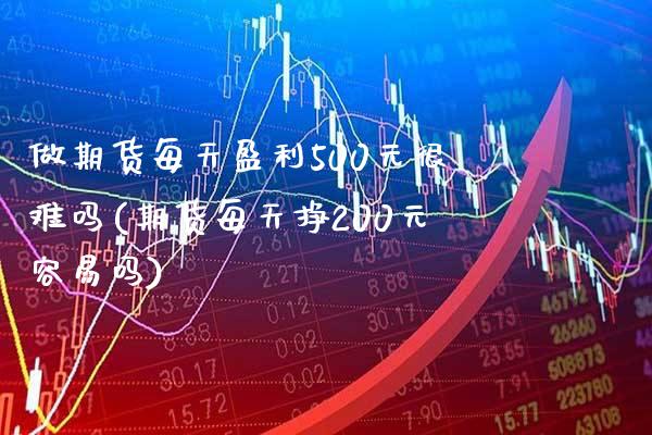 做期货每天盈利500元很难吗(期货每天挣200元容易吗)_https://www.xmqjcw.com_期货直播室_第1张