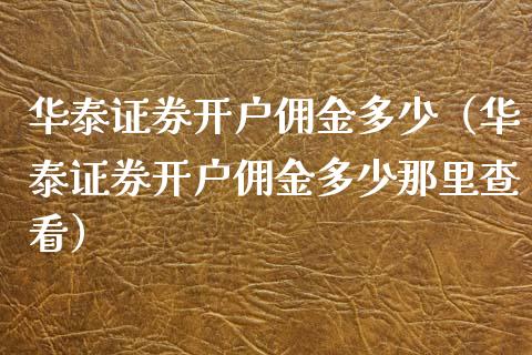 华泰证券开户佣金多少（华泰证券开户佣金多少那里查看）_https://www.xmqjcw.com_期货投资_第1张