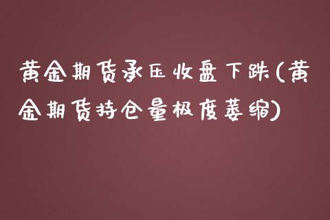 黄金期货承压收盘下跌(黄金期货持仓量极度萎缩)_https://www.xmqjcw.com_期货百科_第1张