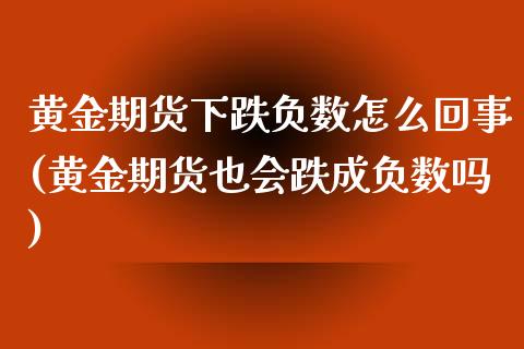 黄金期货下跌负数怎么回事(黄金期货也会跌成负数吗)_https://www.xmqjcw.com_期货百科_第1张