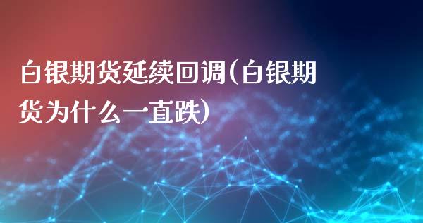 白银期货延续回调(白银期货为什么一直跌)_https://www.xmqjcw.com_期货百科_第1张