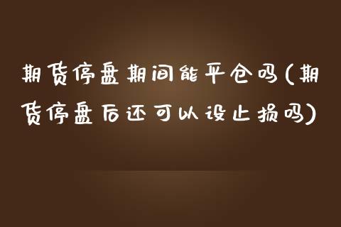 期货停盘期间能平仓吗(期货停盘后还可以设止损吗)_https://www.xmqjcw.com_期货百科_第1张