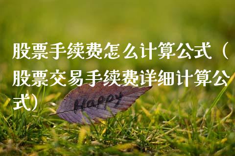股票手续费怎么计算公式（股票交易手续费详细计算公式）_https://www.xmqjcw.com_期货直播室_第1张