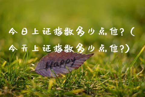 今日上证指数多少点位?（今天上证指数多少点位?）_https://www.xmqjcw.com_期货投资_第1张