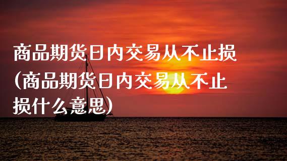 商品期货日内交易从不止损(商品期货日内交易从不止损什么意思)_https://www.xmqjcw.com_期货投资_第1张