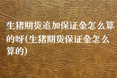 生猪期货追加保证金怎么算的呀(生猪期货保证金怎么算的)_https://www.xmqjcw.com_期货直播室_第1张