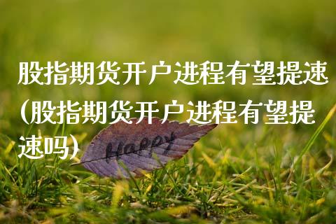 股指期货开户进程有望提速(股指期货开户进程有望提速吗)_https://www.xmqjcw.com_期货投资_第1张