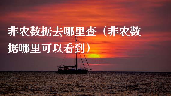 非农数据去哪里查（非农数据哪里可以看到）_https://www.xmqjcw.com_期货行情_第1张