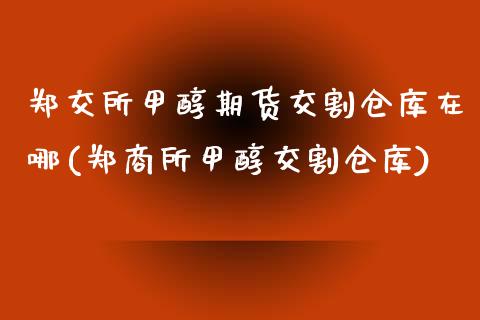 郑交所甲醇期货交割仓库在哪(郑商所甲醇交割仓库)_https://www.xmqjcw.com_基金理财_第1张