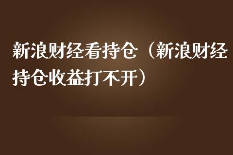 新浪财经看持仓（新浪财经持仓收益打不开）_https://www.xmqjcw.com_期货投资_第1张