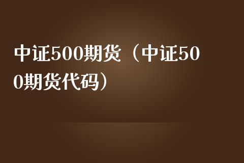 中证500期货（中证500期货代码）_https://www.xmqjcw.com_期货行情_第1张