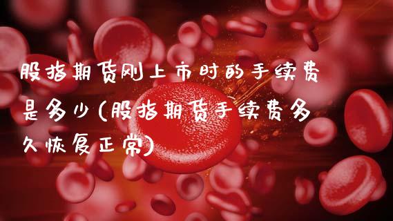 股指期货刚上市时的手续费是多少(股指期货手续费多久恢复正常)_https://www.xmqjcw.com_期货百科_第1张